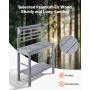 VEVOR Potting Bench Table, Outdoor Gardening Workstation with Sink, 94-140 cm Adjustable Wood Tabletop, Garden Work Station with