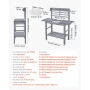 Potting Bench Table, Outdoor Gardening Workstation with Sink, 94-140 cm Adjustable Wood Tabletop, Garden Work Station with Stora