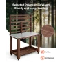 VEVOR Potting Bench Table, Outdoor Gardening Workstation with 115 x 66 cm Stainless Steel Tabletop, Storage Shelves, 4 Casters, 