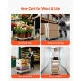 Foldbar Push Cart Dolly, 149,69 kg Kapacitet, Foldelig platform