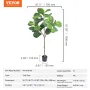 Artificial Fiddle Leaf Fig Tree, 5 FT, Secure PE Material & Anti-Tip Tilt Protection Low-Maintenance Faux Plant, Lifelike Green 
