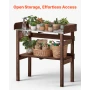 Potting Bench Table, Outdoor Gardening Workstation with 78 x 38 cm Wood Tabletop, Storage Shelves, Hooks, Garden Planting Work S