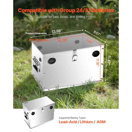 batteriboks, gruppe 24/31 trollingmotor batteriboks