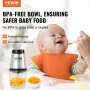 Electric Food Chopper Food Processor 2.5 Cup Glass Bowl Meat Grinder Mixer