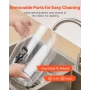 Beverage Dispenser, 8L Drink Dispenser for Parties, Stainless Steel + Plastic Juice Dispensers with Spigot Ice Chamber, Iced Tea