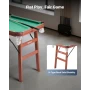Folding Pool Table, 140cm Portable Billiards Tables, Foldable Space-Saving Entertainment Game Set Includes Ball, Cue, Rack, Chal