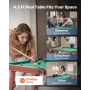 Folding Pool Table, 140cm Portable Billiards Tables, Foldable Space-Saving Entertainment Game Set Includes Ball, Cue, Rack, Chal