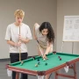 Folding Pool Table, 140cm Portable Billiards Tables, Foldable Space-Saving Entertainment Game Set Includes Ball, Cue, Rack, Chal
