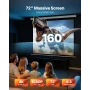 manuel projektorskærm, 1829 mm 4:3 4K 1080 HD Indtrækkelig Pull