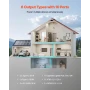 Portable Power Station, 3600W 3840Wh Power Station Solar Generator with 10 Output Ports & Adjustable Input Power, Expandable LiF