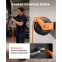 VEVOR tilbagetrækkelig luftslangetromle, 15 m x 9,5 mm gummiluftslange Max 300PSI, automatisk tilbagespoling af