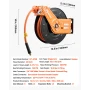 VEVOR Retractable Air Hose Reel, 15m x 9.5mm Rubber Air Hose Max 300PSI, Auto Rewind Air-Compressor Hoses Reel with 1m Lead in, 
