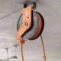Retractable Air Hose Reel, 15m x 9.5mm Rubber Air Hose Max 300PSI, Auto Rewind Air-Compressor Hoses Reel with 1m Lead in, 180° S