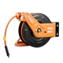 Retractable Air Hose Reel, 15m x 9.5mm Rubber Air Hose Max 300PSI, Auto Rewind Air-Compressor Hoses Reel with 1m Lead in, 180° S