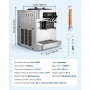 Commercial Ice Cream Machine, 20-28L/H Yield, 2200W 3-Flavor Countertop Soft Serve Ice Cream Maker with 2 x 6L Hoppers & Built-I