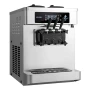 Commercial Ice Cream Machine, 20-28L/H Yield, 2200W 3-Flavor Countertop Soft Serve Ice Cream Maker with 2 x 6L Hoppers & Built-I