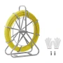 Fish Tape Fiberglass, 100M 6.3MM, Duct Rodder Fishtape Wire Puller with Stand, Cable Running Rod with Locking Mechanism, Fishing