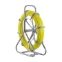 Fish Tape Fiberglass, 100M 6.3MM, Duct Rodder Fishtape Wire Puller with Stand, Cable Running Rod with Locking Mechanism, Fishing
