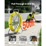 Fish Tape Fiberglass, 152M 6.3MM, Duct Rodder Fishtape Wire Puller with Stand, Cable Running Rod with Locking Mechanism, Fishing