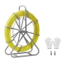 Fish Tape Fiberglass, 152M 6.3MM, Duct Rodder Fishtape Wire Puller with Stand, Cable Running Rod with Locking Mechanism, Fishing