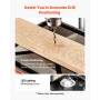305 mm Benchtop Drill Press, 550W, Bench Drill Press, 340 to 2200 RPM Variable Speed, 0-45° Tilting Worktable, with Laser and LE