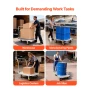 Platform Truck, 907.18 kg Capacity, Heavy Duty Steel Flatbed Cart with Swivel Wheels and Handle, Foldable Platform Hand Push Tru