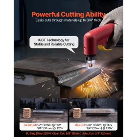 VEVOR Plasma Cutter, 65A Non-Touch Pilot Arc Plasma Cutting Machine Non-High Frequency - with 2T/4T Function & Adjustable PT Tim