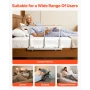 Foldable Bed Rail for Elderly, 70 cm Bedside Assist Rail with Fixing Strap, Adjustable Height Pipe Bedside Cane, High-Strength M