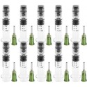 Borosilicate Glass Luer Lock Syringe, 1mL, 100 Pcs Reusable Glass Syringes with 14 Ga Blunt Tip Needles, for Lab, Vet, Art,