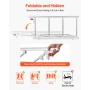 Foldable Bed Rail for Elderly, 97 cm Bedside Assist Rail with Fixing Strap, Adjustable Height Pipe Bedside Cane, High-Strength M