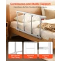 Foldable Bed Rail for Elderly, 97 cm Bedside Assist Rail with Fixing Strap, Adjustable Height Pipe Bedside Cane, High-Strength M