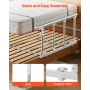 Foldable Bed Rail for Elderly, 97 cm Bedside Assist Rail with Fixing Strap, Adjustable Height Pipe Bedside Cane, High-Strength M