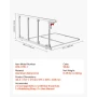Foldable Bed Rail for Elderly, 97 cm Bedside Assist Rail with Fixing Strap, Adjustable Height Pipe Bedside Cane, High-Strength M