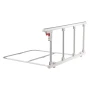 Foldable Bed Rail for Elderly, 97 cm Bedside Assist Rail with Fixing Strap, Adjustable Height Pipe Bedside Cane, High-Strength M