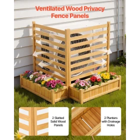 Wooden Privacy Fence, 914 x 1143 mm Air Conditioner Fence, 2