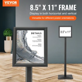 Pedestal Sign Holder, 8.5 x 11 Inch Vertical and Horizontal