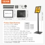 Pedestal Sign Holder, 8.5 x 11 Inch Vertical and Horizontal