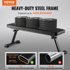 Flat Weight Bench, Foldable Strength Training Bench, Utility