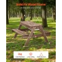 Kids Picnic Table with Umbrella, 3-in-1 Sand & Water Table