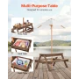 Kids Picnic Table with Umbrella, 3-in-1 Sand & Water Table