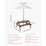 Kids Picnic Table with Umbrella, 3-in-1 Sand & Water Table