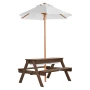 Kids Picnic Table with Umbrella, 3-in-1 Sand & Water Table