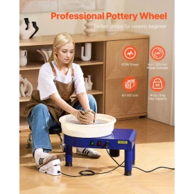 Pottery Wheel, 35 cm Ceramic Wheel Forming Machine, 60-300 RPM