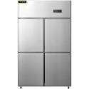 Commercial Reach-in Refrigerator, 4 Doors Upright Beverage Cooler, 27.5 Cu.Ft Side by Side Freezer, Stainless Steel