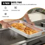 6 Pack Steam Table Pans 20.9 x 12.8 x 2.6 Inch Deep Steam Table Pan Full Size 8.5L Deep Food Container Stainless Steel Oven Tray