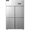 Commercial Reach-in Refrigerator, 4 Doors Upright Beverage Cooler, 27.5 Cu.Ft Side by Side Freezer, Stainless Steel