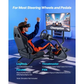 Racing Wheel Stand, Heavy-Duty Simulator Cockpit Steering Wheel