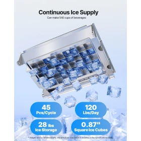 Commercial Ice Maker Machine, 54.43 kg/24h with 12.7kg Storage