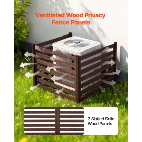 Wooden Privacy Fence, 1230 x 945 mm Air Conditioner Fence, 3