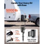 Electric Trailer Jack, 2268 kg Capacity, Electric Power Tongue Jack with Waterproof Protective Cover & LED Light for Travel Trai